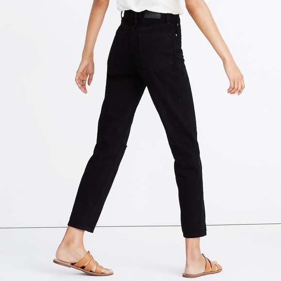 Madewell The Perfect Vintage Jean in Stone Black: Knee Slit Edition High Rise 24 - Picture 4 of 16
